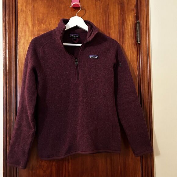 Patagonia Better Sweater 1/4 Zip Logo Pullover Fleece Jacket Burgundy Maroon Red - Picture 1 of 8